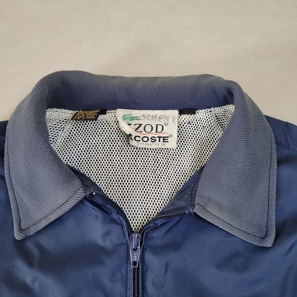 Vintage Lacoste Club Men’s Jacket Medium Blue Full Zip Rain Coat Windbreaker - Picture 6 of 13